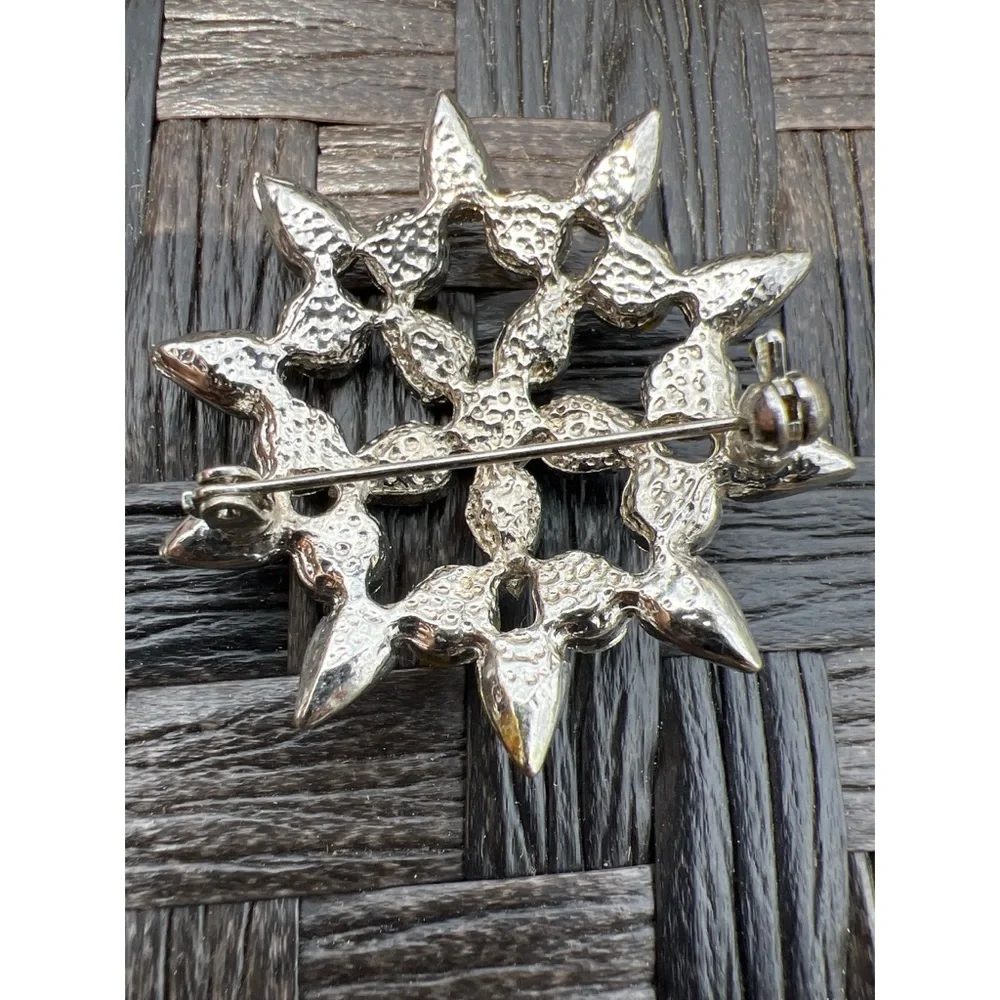 Snowflake Rhinestone Brooch